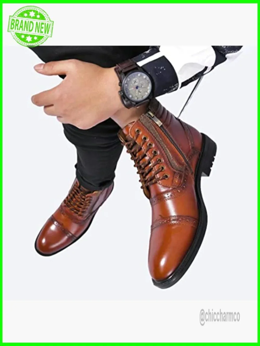 Mens Leather Chelsea Boots with Zipper Ankle Boots Chukka